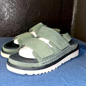 Green/white sandals woman size 40 (9)with Velcro closing